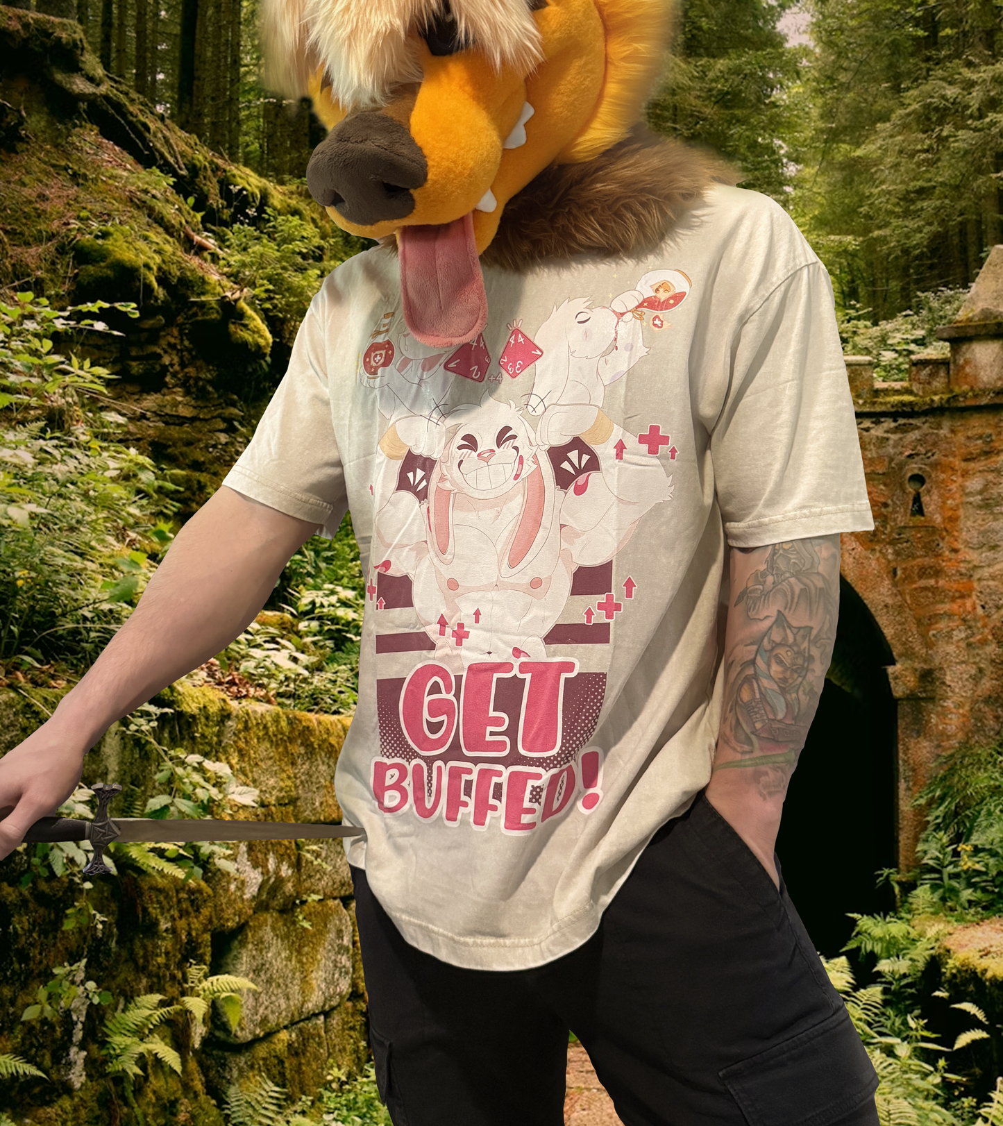 Get Buffed Bunny Oversized Tee/Muscle Tank