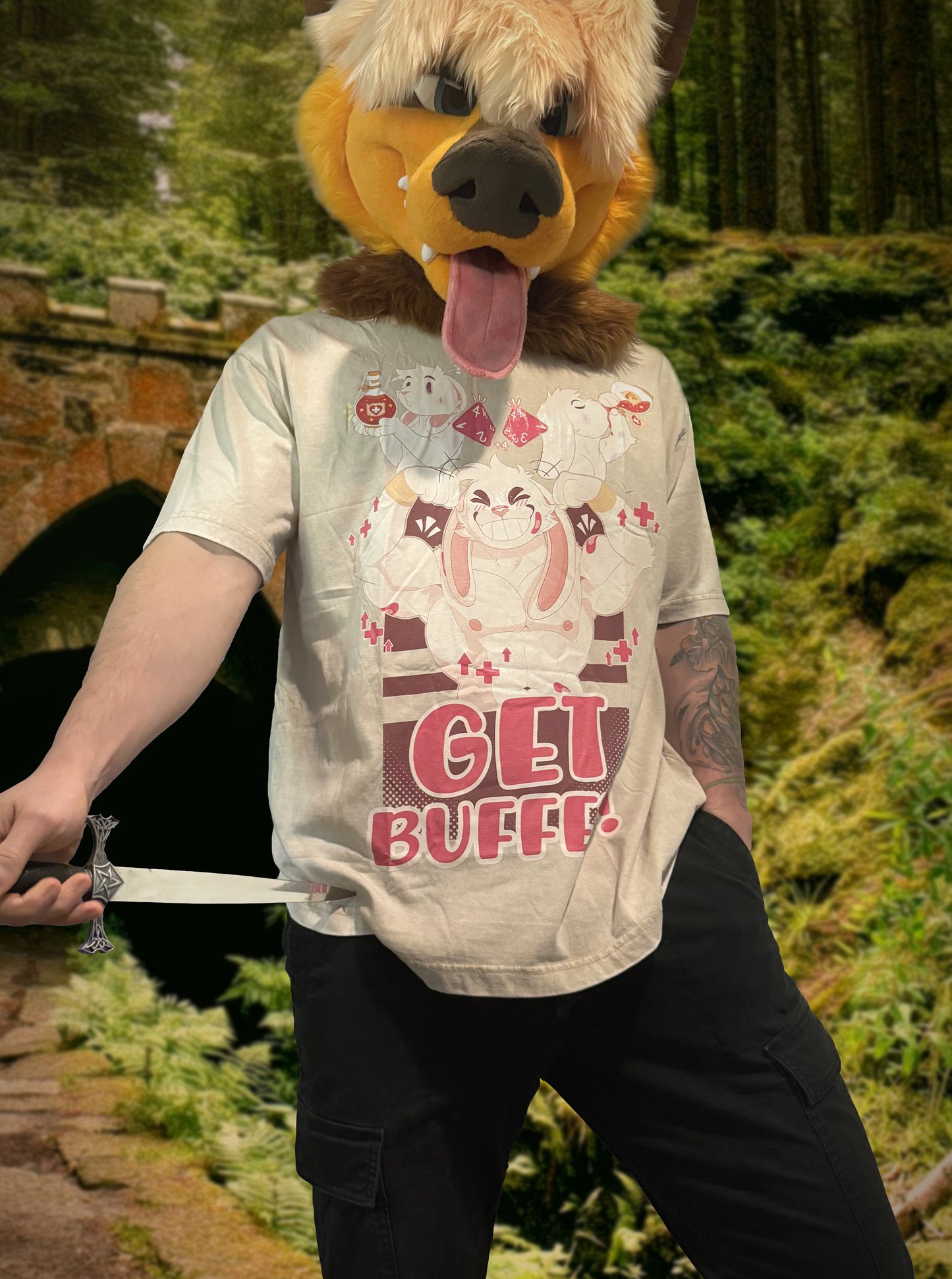 Get Buffed Bunny Oversized Tee/Muscle Tank